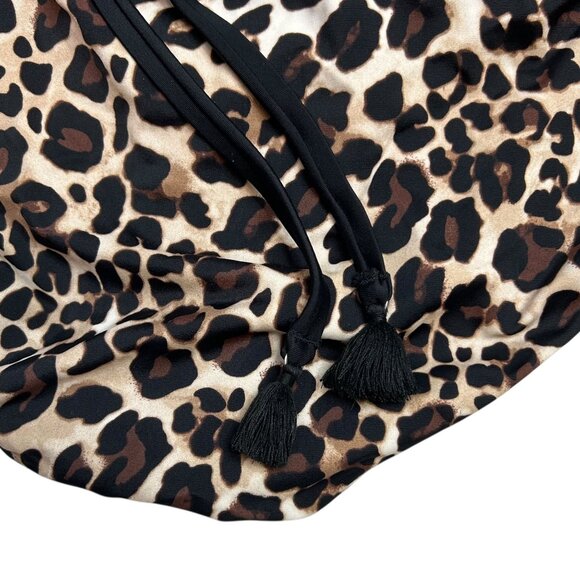 NWT Time And Tru Womens XL Leopard Print One Piece Halter Swimsuit Open Back - Picture 11 of 16